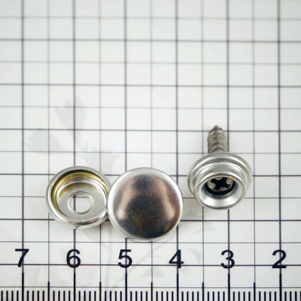 Кнопка кольцевая 15 мм, никель, с шурупом