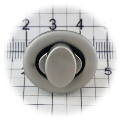 Замок для сумки 1762 поворотный, матовый никель, цена 