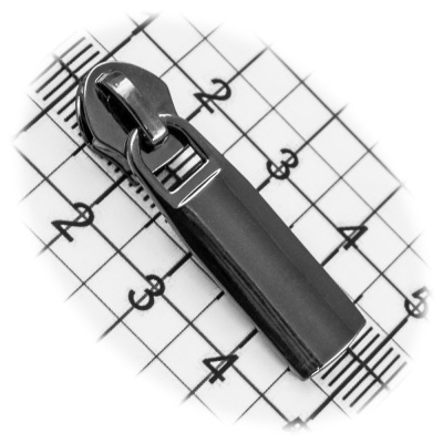 Бегунок №05, для витой молнии, галантерейный, плоский, блэк никель, цена 