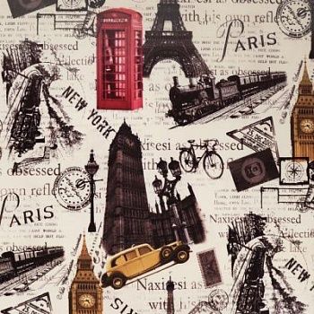 Принт на велюре Big Ben, 255 г/м2, ш. 145 см