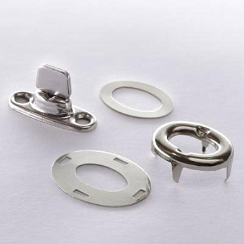 Кнопка поворотная 10x16 мм, никель, с люверсом