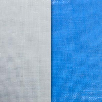 Полотно тентовое Тарпаулин, 150 г/м2, 2x50 м, белый/голубой