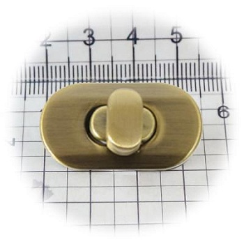 Замок для сумки 3455 поворотный, антик