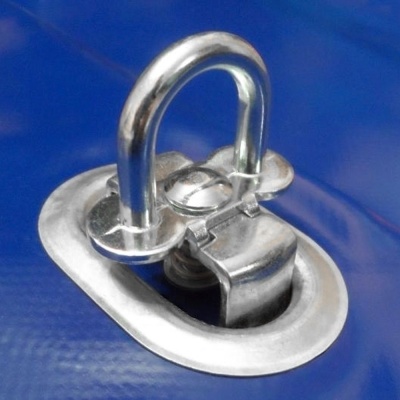 Скоба поворотная для тентов, под люверс 42x22 мм, оцинкованная, цена 148.50 руб