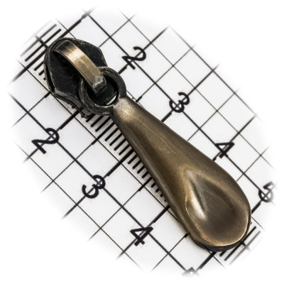 Бегунок №05, для витой молнии, галантерейный, капля 740, антик, цена 