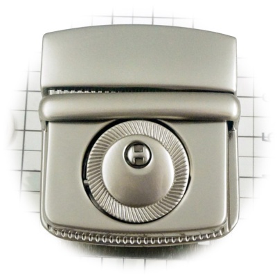 Замок портфельный КА0123А с ключом, матовый никель, цена 360 руб