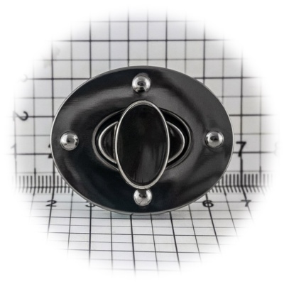 Замок для сумки 0002Л поворотный, блэк никель, цена 