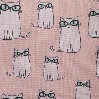 Тентовая ткань 600D, 400 г/м2, ширина 150 см, принт Умные кошечки