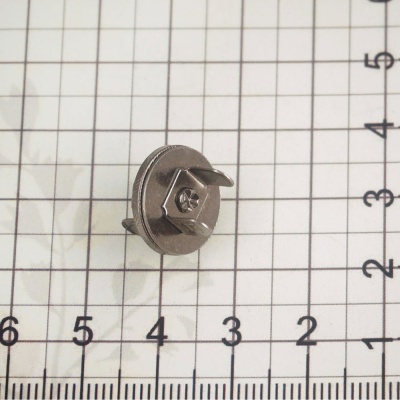 Кнопка магнитная, 14 мм, плоская, блэк никель, цена 39 руб