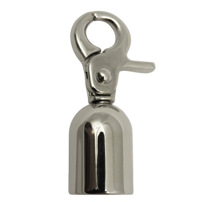 Ручкодержатель 1875Л с карабином, 48 мм, никель, цена 180 руб