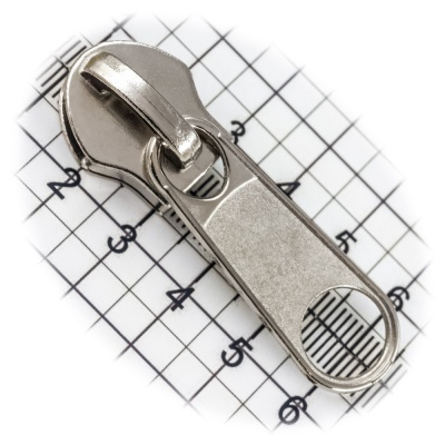 Бегунок №10, для витой молнии, галантерейный, простой, никель, цена 