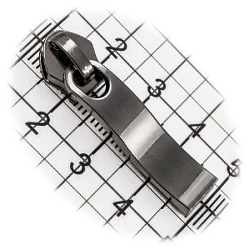 Бегунок №05, для витой молнии, галантерейный, волна, блэк никель