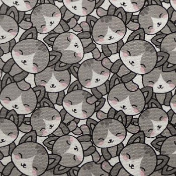 Канвас 2x2 W/R, узор кошки серые