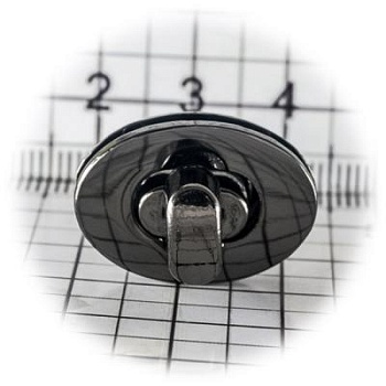 Замок для сумки 0034Л поворотный, блэк никель