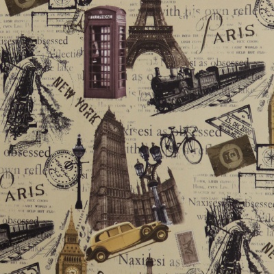 Принт на велюре Big Ben Latte, 255 г/м2, ш. 145 см, цена 