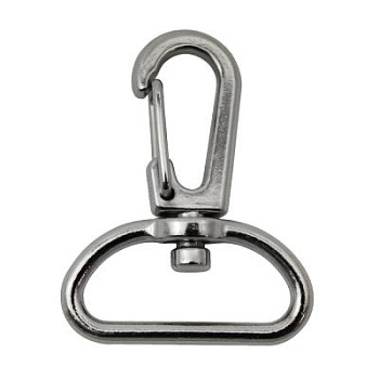 Карабин К3721, под ремень 25 мм, никель