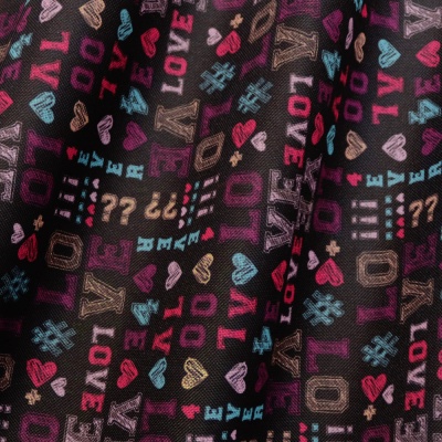 Ткань тентовая 600D, 400 г/м2, ш. 150 см, принт Love, цена 