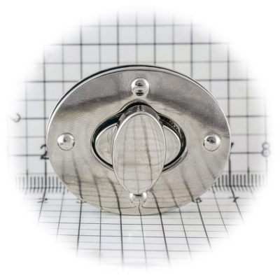 Замок для сумки 0002Л поворотный, никель, цена 248 руб