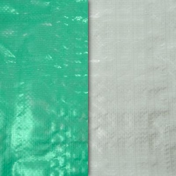 Полотно тентовое Тарпаулин, 120 г/м2, 2x50 м, зеленый/серебристый