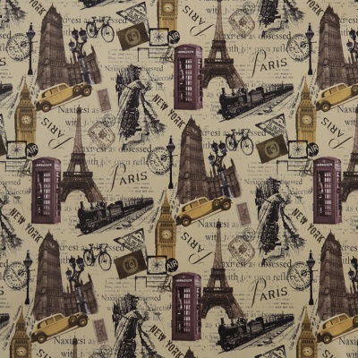 Принт на велюре Big Ben Latte, 255 г/м2, ш. 145 см, цена 336 руб