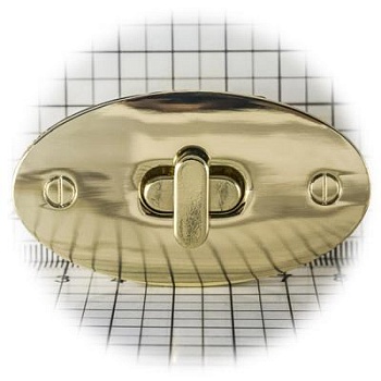 Замок для сумки 0042Л поворотный, золото