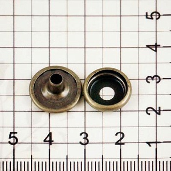 Кнопка кольцевая нержавейка 12 мм, антик
