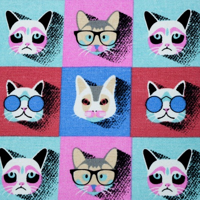 Канвас 2x2 W/R, узор кошки цветные, цена 617.50 руб