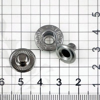 Кнопка пружинная 12.5 мм, блэк никель