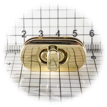 Замок для сумки 0025Л поворотный, золото