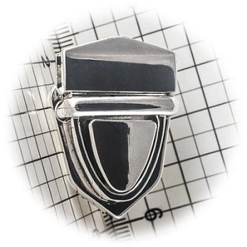 Замок для сумки 0186Л цупферный, никель