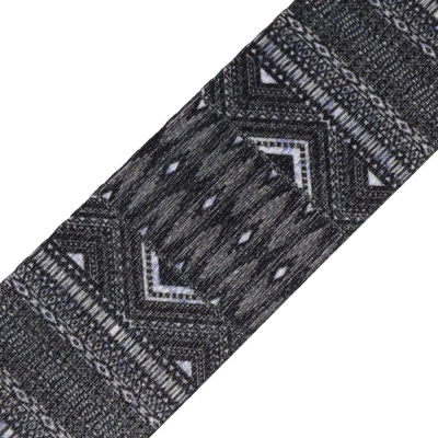 Стропа, с рисунком, 38 мм, полоски, серая, цена 168 руб