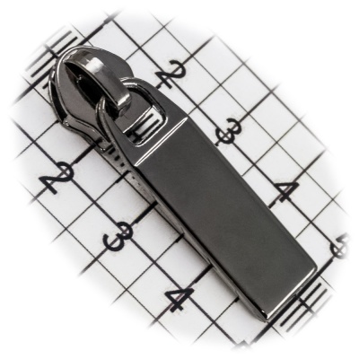 Бегунок №07, для витой молнии, галантерейный, плоский, блэк никель, цена 43 руб