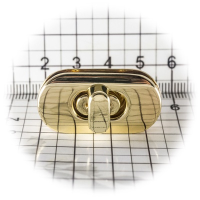 Замок для сумки 0025Л поворотный, золото, цена 175.50 руб