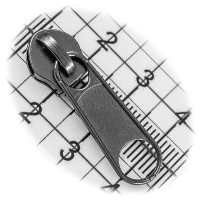 Бегунок №07, для витой молнии, галантерейный, простой, блэк никель, цена 8.50 руб