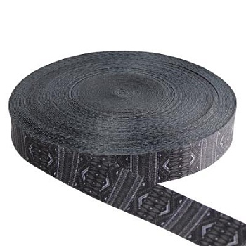 Стропа, 38 мм, с рисунком, полоски, серая