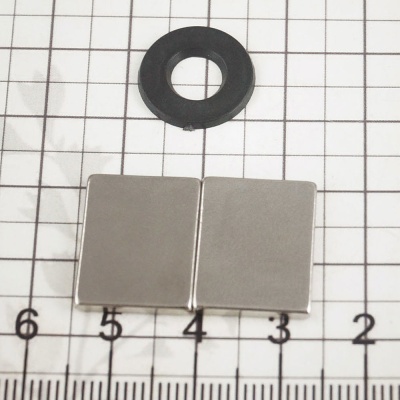 Кнопка магнитная, 14x18x2 мм, потайная, прямоугольная, цена 153 руб