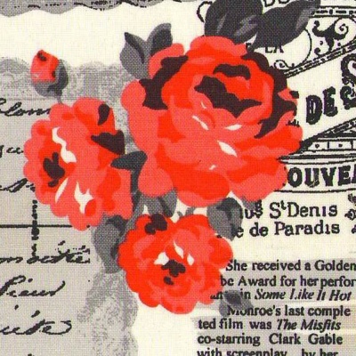 Принт на хлопке Romance Red, 230 г/м2, ш. 145 см, цена 