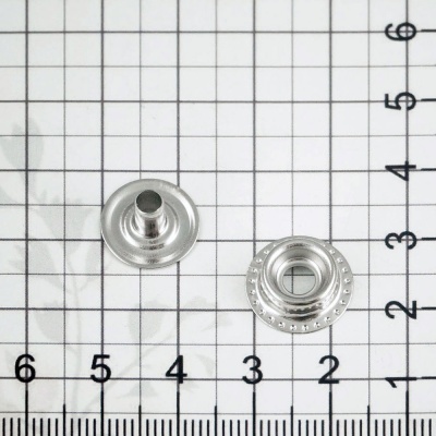 Кнопка кольцевая 15 мм, никель, нержавейка, цена 16.50 руб