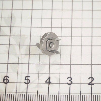 Кнопка магнитная, 10 мм, плоская, никель, цена 43 руб