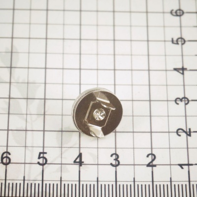 Кнопка магнитная, 14 мм, плоская, никель, цена 39 руб