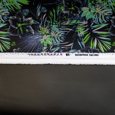 Ткань тентовая 600D, 400 г/м2, ш. 150 см, принт Листья синие, цена 450 руб