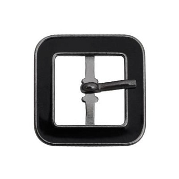 Пряжка 4040, под ремень 15 мм, блэк никель, с черной эмалью