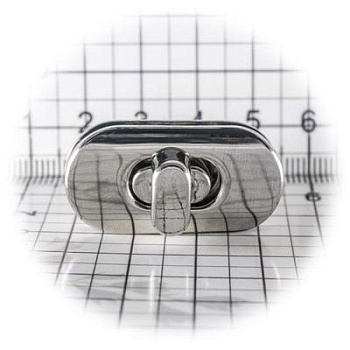 Замок для сумки 0025Л поворотный, никель