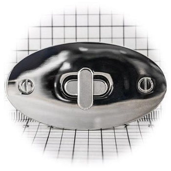 Замок для сумки 0042Л поворотный, никель