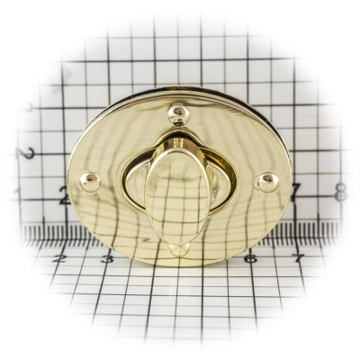 Замок для сумки 0002Л поворотный, золото, цена 