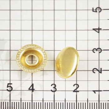 Кнопка кольцевая 15 мм, золото