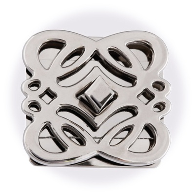 Замок для сумки 6180 поворотный, никель, цена 360 руб