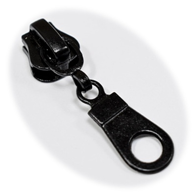 Бегунок №05, для тракторной молнии, капля, черный, цена 