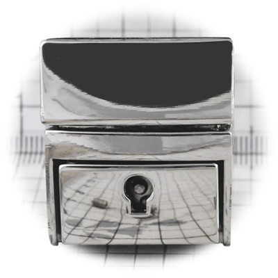 Замок для сумки 162SX с ключом, никель, цена 279 руб
