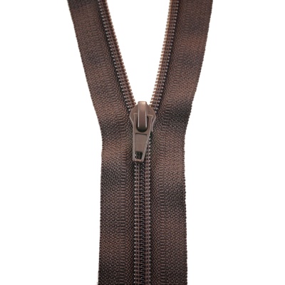 Молния Т7, витая, обувная, 55 см, коричневая, цена 